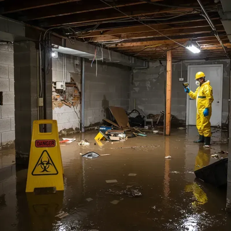 Flooded Basement Electrical Hazard in Gautier, MS Property